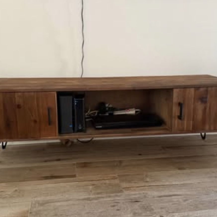 Solid wood TV stand for 65”