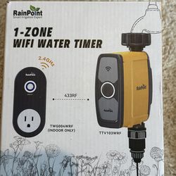 RAINPOINT WiFi Water Timer Brass Inlet Smart Sprinkler Timer Hose Zone 1 NIB