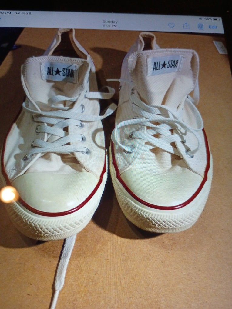 VINTAGE NATURAL CONVERSE ALL STAR LOW TOP SNEAKERS