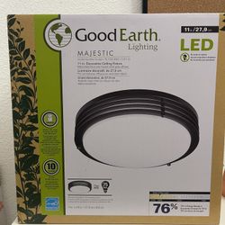 Good Earth LED - MAJESTIC  11" Black Finish Ceiling Fixture - Hallway Dining Light 