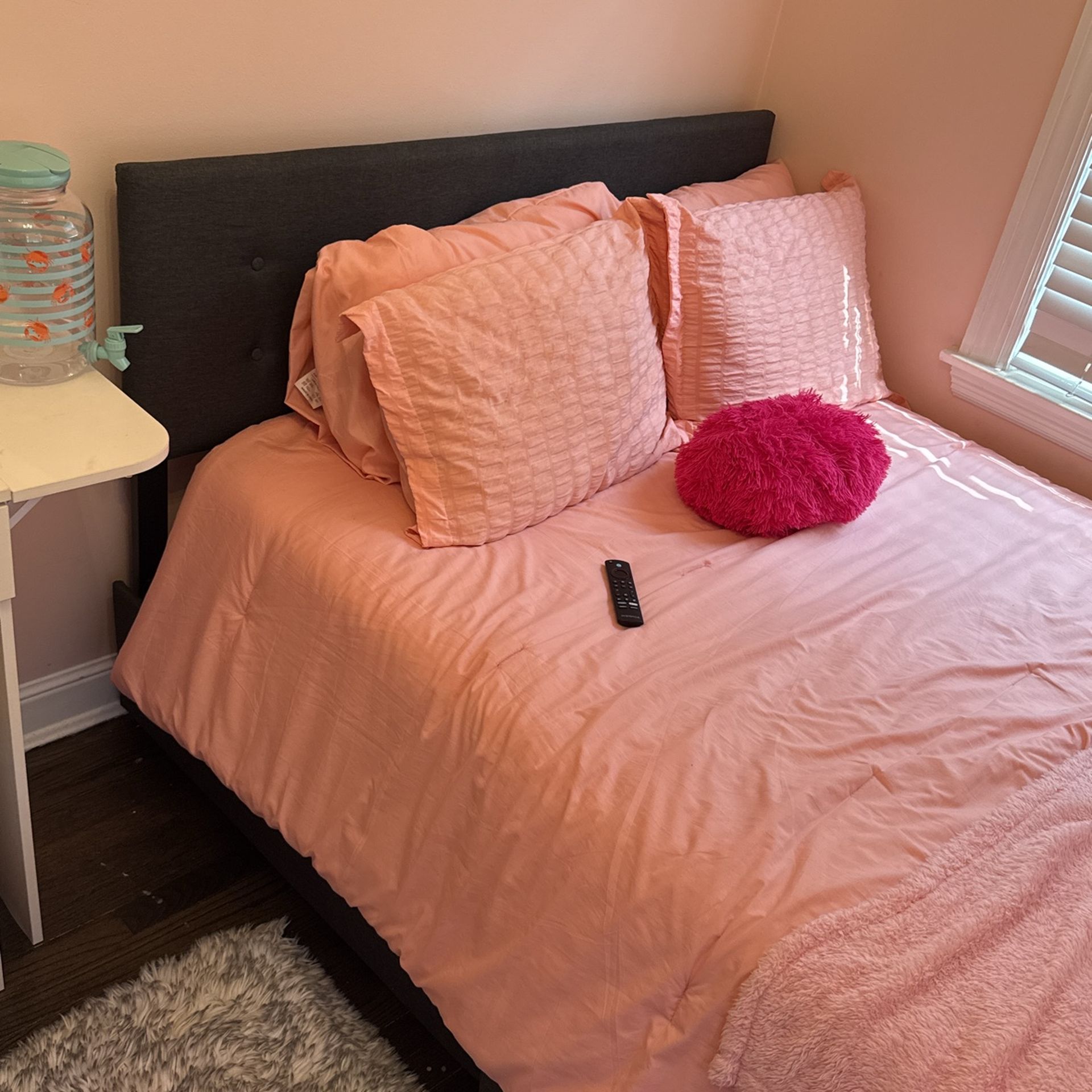 Double Bedframe And Headboard With Four Pull Out Storage Drawers