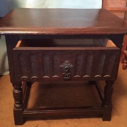 Vintage Ornate Table With Drawer