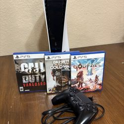 PlayStation 5 Disc Edition with 3 Games & 1 Controller