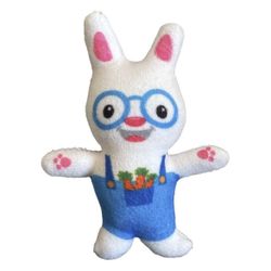 Mini Bunny Farmer Plush 4 Inch Carrots Overalls Glasses