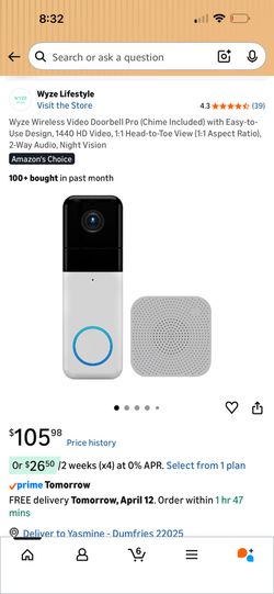 Wireless Video Doorbell Pro