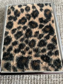 Metal & velvet print - 4 inches wide / 3 inches high- card holder / money