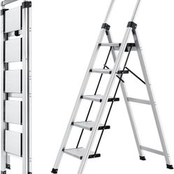 XinSunho 5 Step Ladder 330lbs Safety Household Ladder 