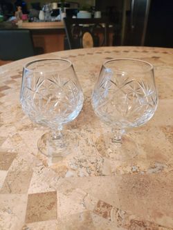 Set of 2 Crystal Brandy Snifter Glasses
