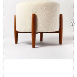 White Boucle Ottoman-Threshold Brand From Target