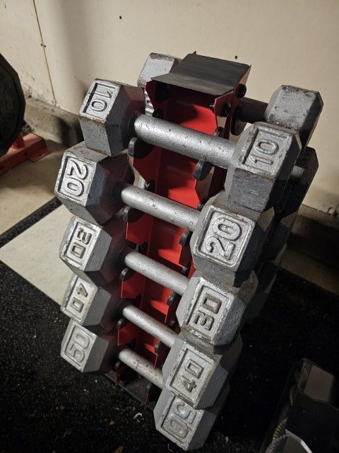 🏋️♂️ Dumbbell Set with Rack – 10 to 50 lbs