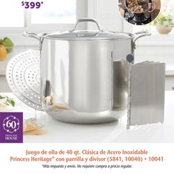 Olla Tamalera De 40 Qt Con División Princeshouse 