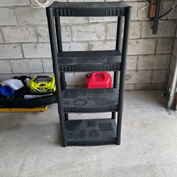2 Black Plastic Shelving