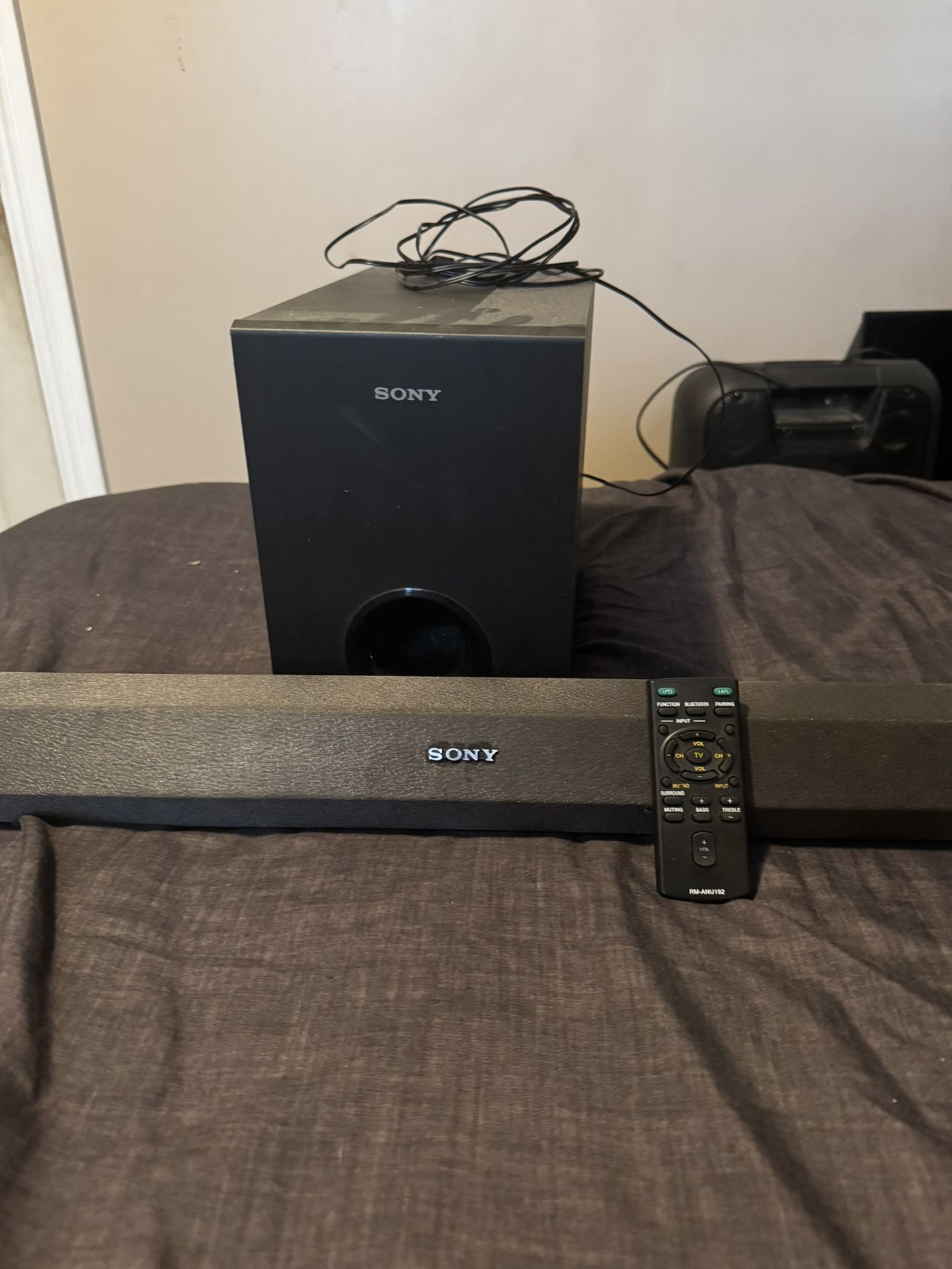 Sony Sound Bar And Subwoofer 