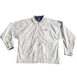 Vintage USC Trojans Gear Windbreaker Jacket Size L Off White Gray Full Zip