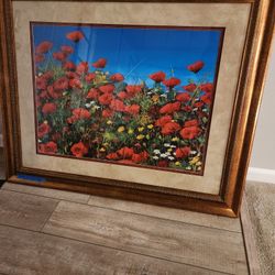 Framed Flower Painting 