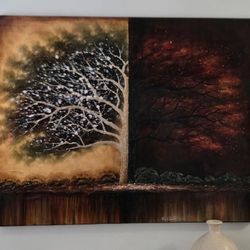 Stylized "Tree of Life" canvas wall art painting