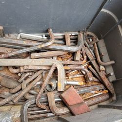 Tool box full of different size big Allen wrenches 