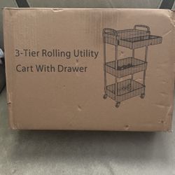 Black mobile rack with drawers 