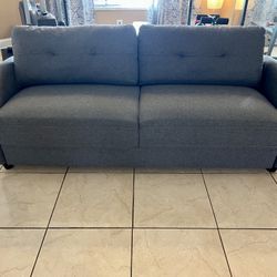 Zinus Lawson Sofa 79” Easy-Care Upholstered Gray