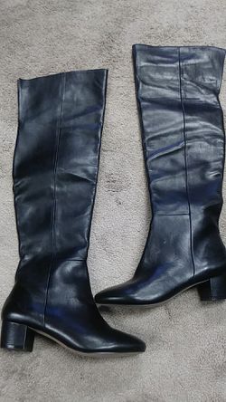 Aldo Black leather like riding boots Sz 8.5