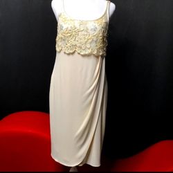Escada Couture Blush Floral Design Silk Cocktail Dress (Size 6)