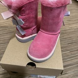 UGG Kids Pink Boots Bailey Bow II