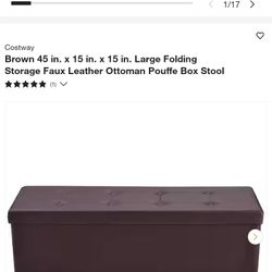 Folding Storage Box Stool New $50