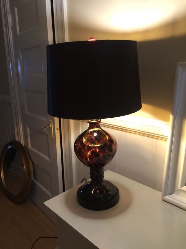 Table Lamp 25 Inches Tall By 16 Wide Tortoise S Vase Black Table Lamp 25 Inches Tall By 16 Wide Tortoise S Vase Black Embossed Shade Gives Great Ambience Pier One Retails For 100 In San