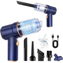 Handheld Car Vacuum Cleaner, 9000Pa Vacuum Cleaner and Air Duster, 120W High Power Hand Held Vacuum with LED Light and Multi-Nozzles for Car, Home, Of