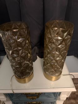 Pair of Gold Mercury Glass Table Lamps