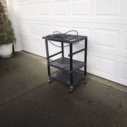 Workshop Rolling AV Cart with power strip