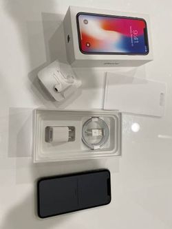 MINT iPhone X 256gb unlocked AppleCare+ w/new accessories