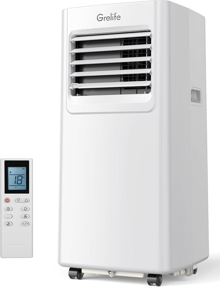 Portable Air Conditioners,Grelife 8000BTU 4-in-1 AC Unit with heat, Fan&Dehumidifier,Powerful Cooling up to 350 sq.ft,Portable AC with Smart/Sleep Mo