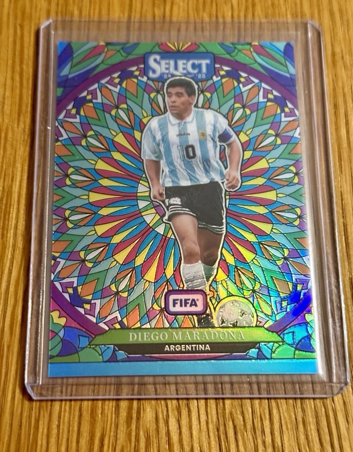 2024 25 Panini Select FIFA Diego Maradona #30 Stained Glass Case Hit SSP