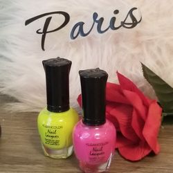 2 pcs Neon Florescent Kleancolor Nail polish