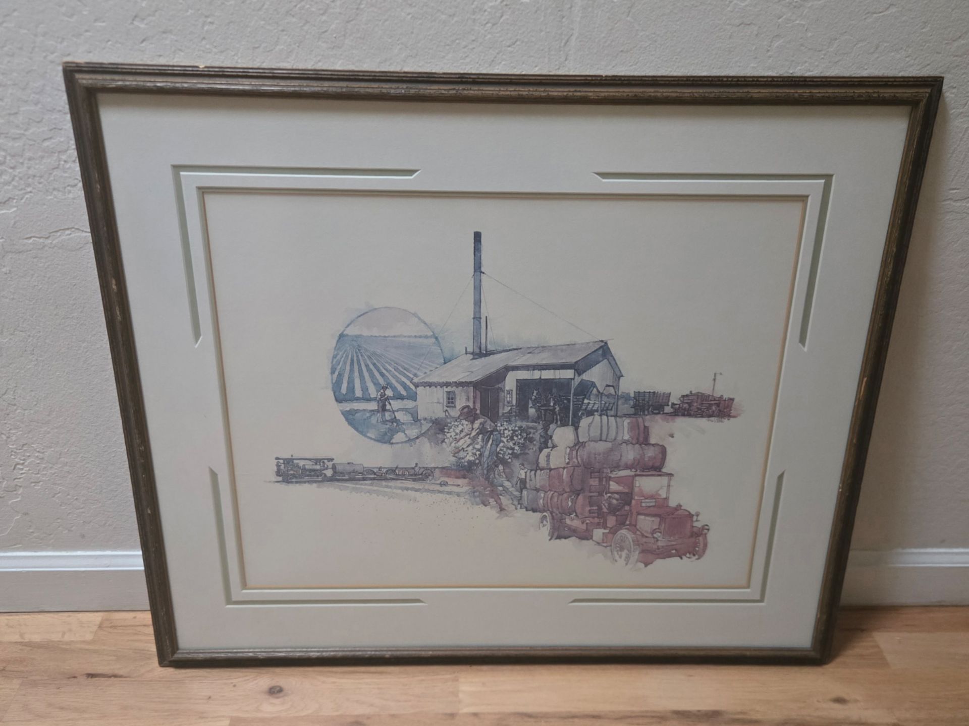 Robert Watts Signed Original Gouache Painting Framed Uniroyal Chemical 26x30"
