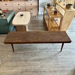 Variety Of MCM Wood Coffee Table / Mid Century Slatted Bench 