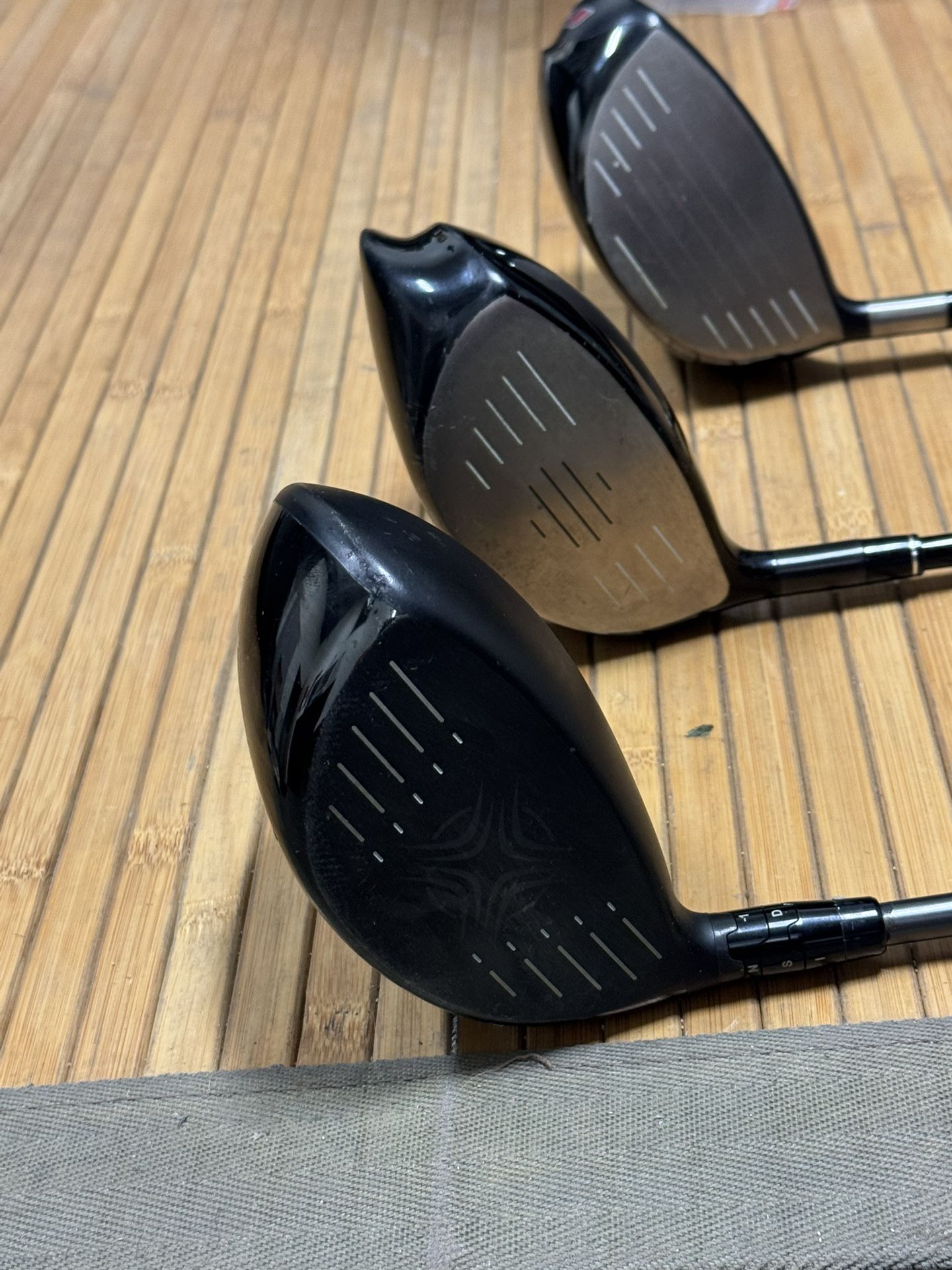 Callaway XR 9*stiff, Cleveland Hiborg 9.5* Stiff, TaylorMade Tour Burner 9.5* Stiff