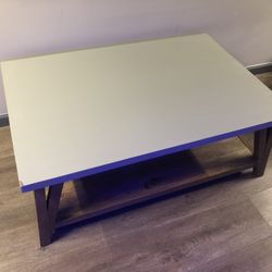 Alaterre Furniture Brookside Wood w/ Concrete Coating Coffee Table 