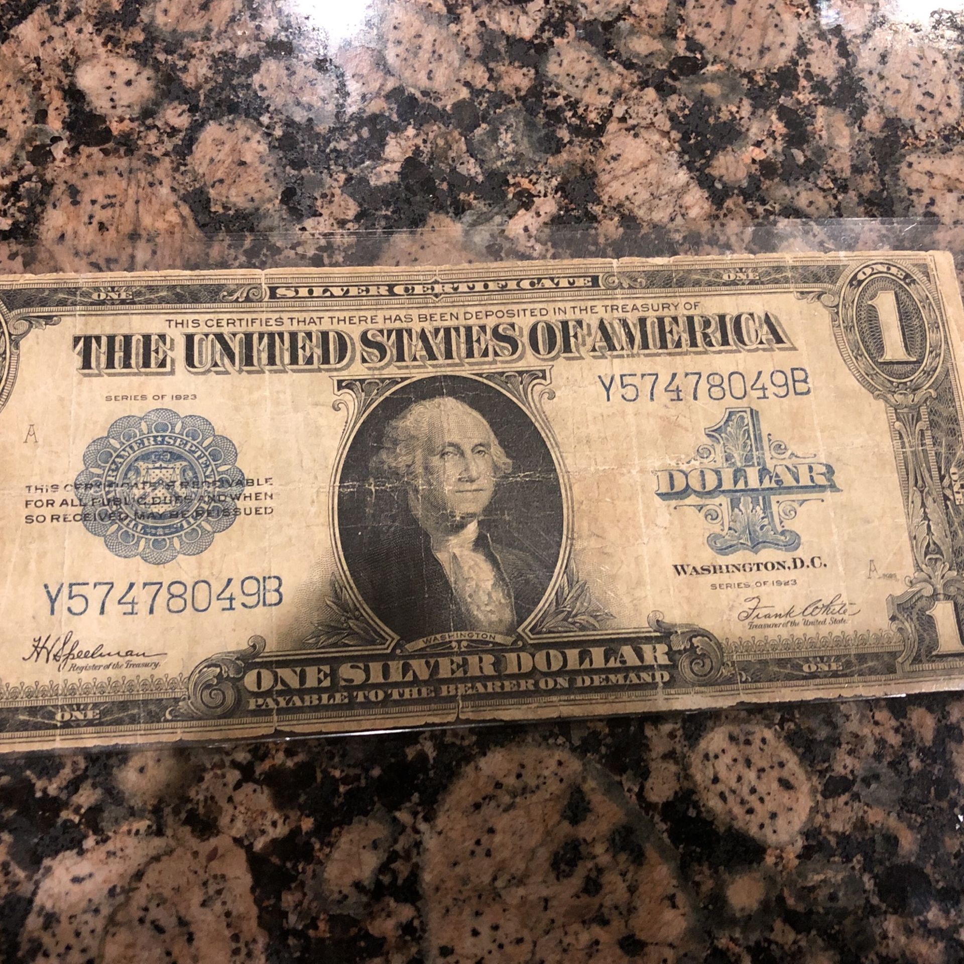 Vintage 1923 US Currency