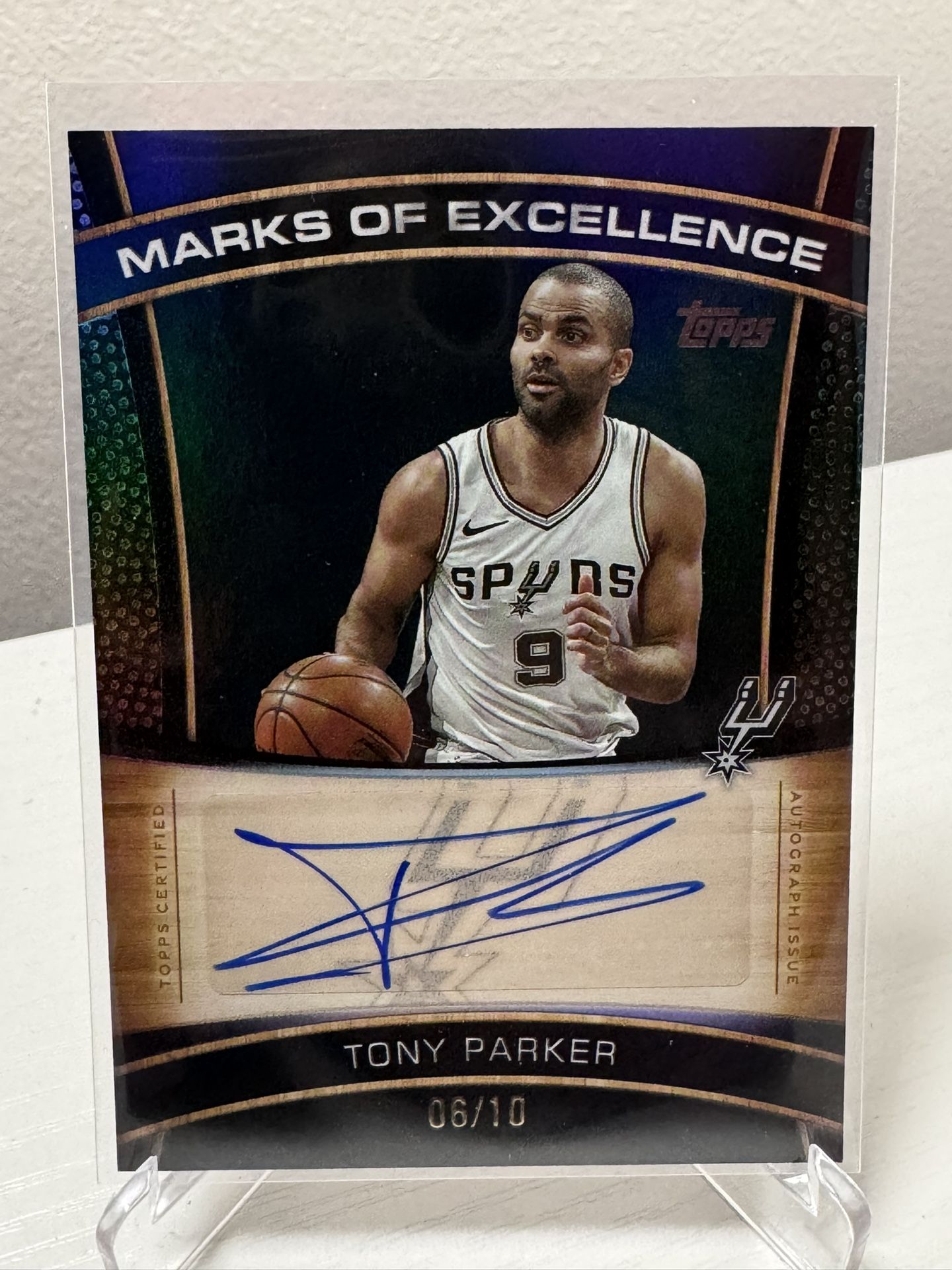 2025-26 NBA Topps Tony Parker Marks Of Excellence Auto 6/10
