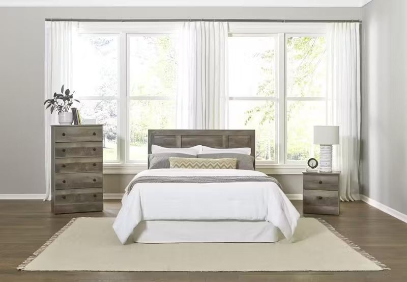 5 Drawer Wood Cherry, Black, White, Grey Chest