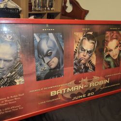 1997 Batman And Robin Promo Poster Framed 