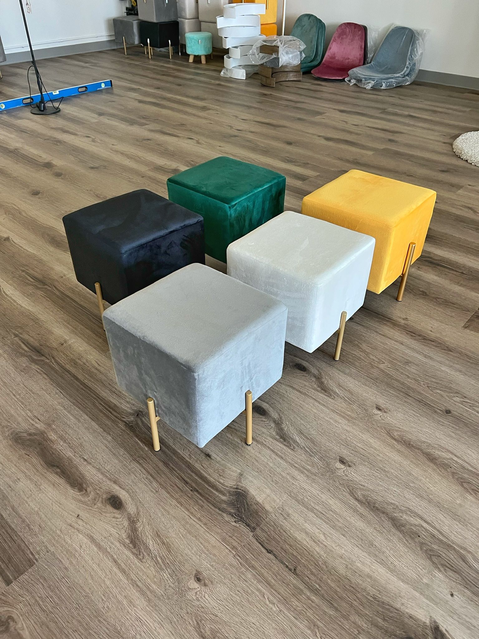 Velvet Ottoman Stools