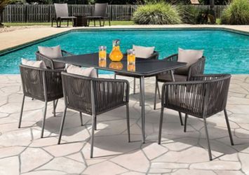 Brand New Grey 7pc Outdoor Patio Set
