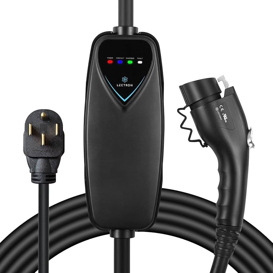 Lectron Level 2 EV Charger - ETL Certified, 240V, 40 Amp, NEMA 14-50 Plug, 16 ft Extension Cord & J1772 Cable- Portable Electric Car Charger for J1772