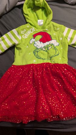 The Grinch Girls Holiday Hooded Sweater Dress