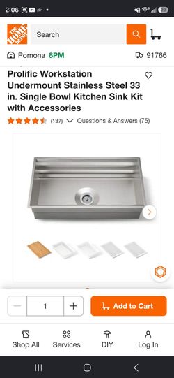 Kohler kitchen sink 33in