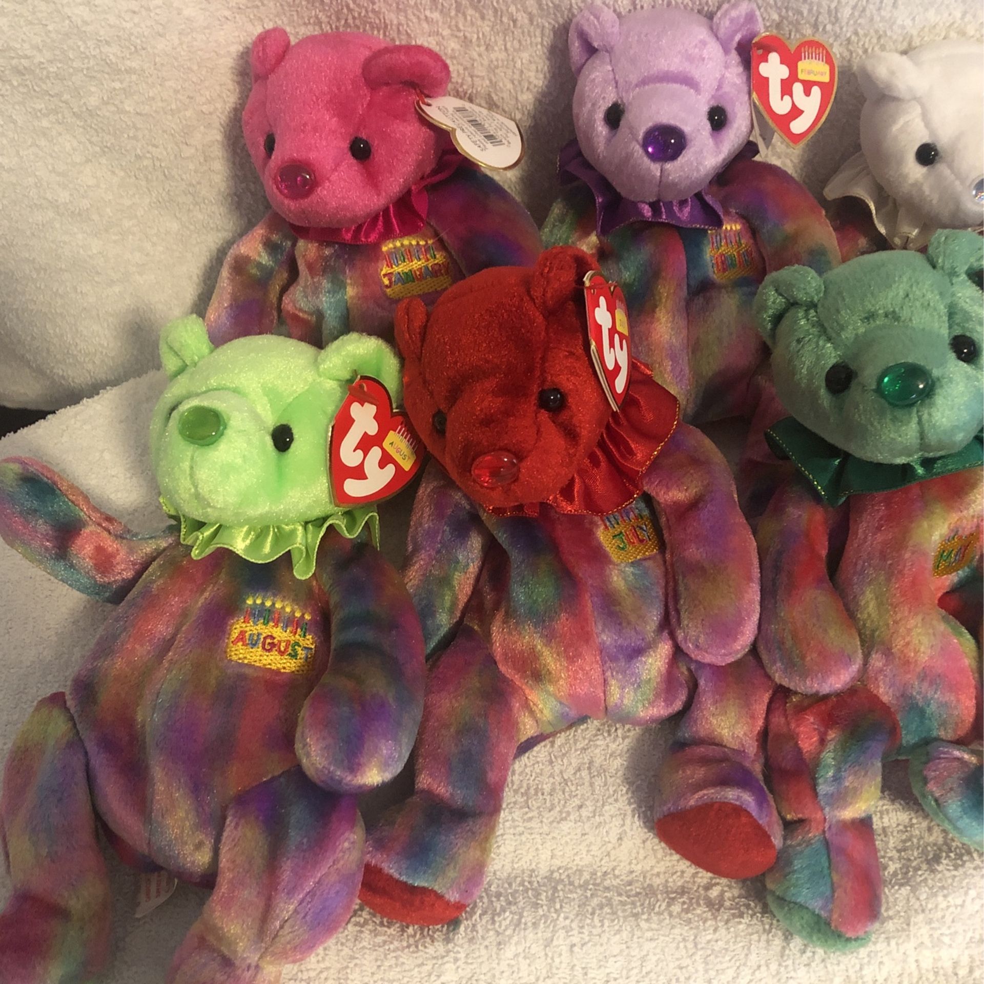 TY Beanie Baby Birthday Bears 1-10