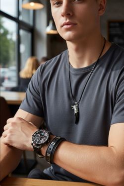 #3) 3Pcs Men’s Fashion Stainless Steel Watch/Bracelet/Dragon Necklace New No Box. No Box Included. Add a touch of style to your look with this stunnin